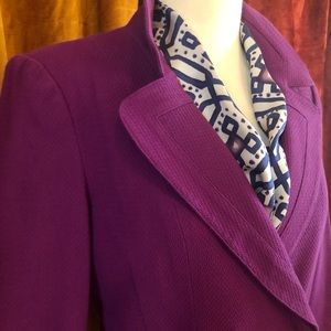 NANETTE LEPORE COTTON BLAZER SIZE 4 DEEP PINKPRPLE